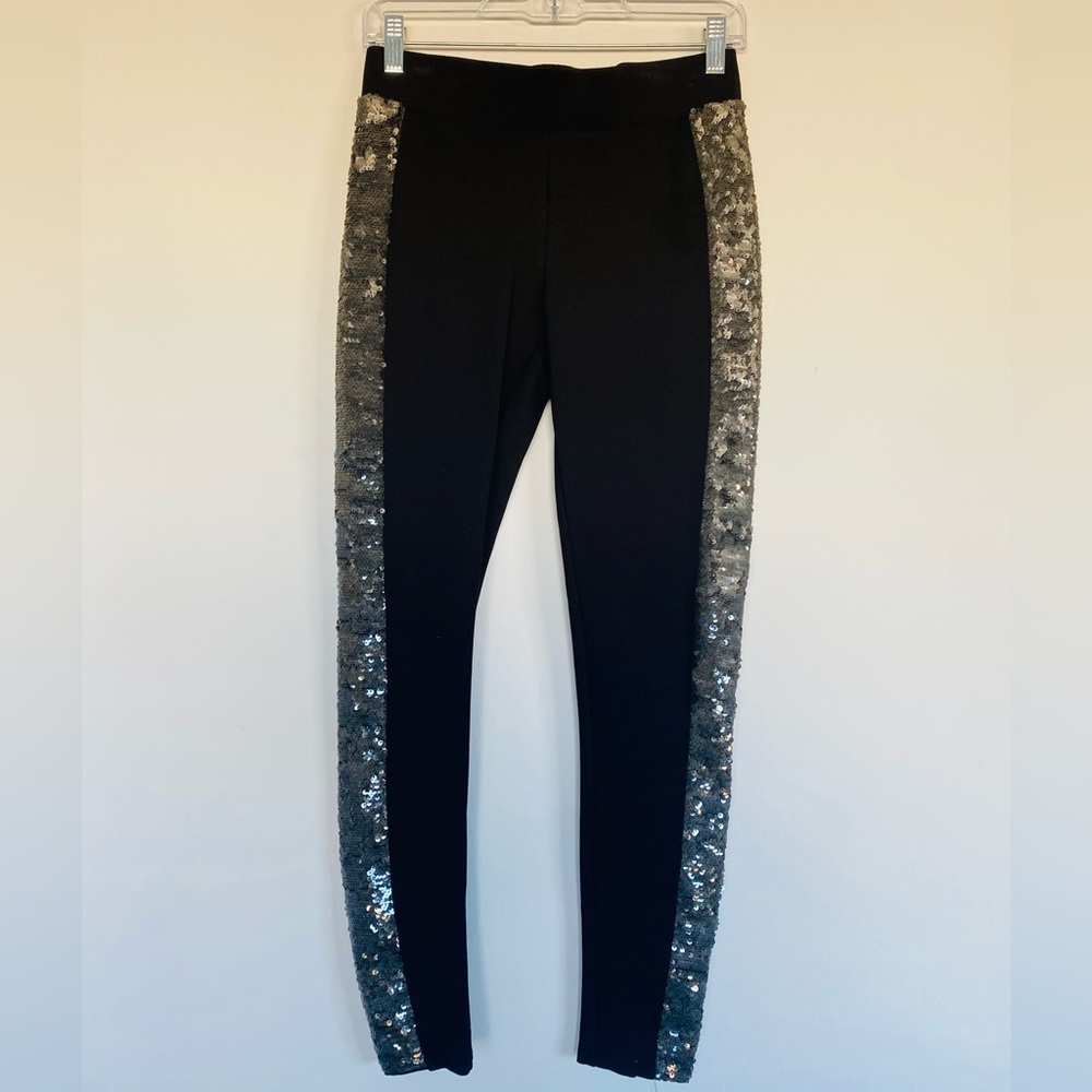 Nordstrom Black Leggings with Silver Sequins! Size S!